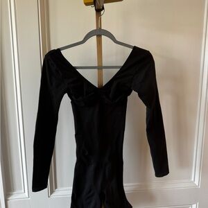 New Skims fits everybody Black Long Sleeve V-Neck Bodysuit shapewear lg kim K